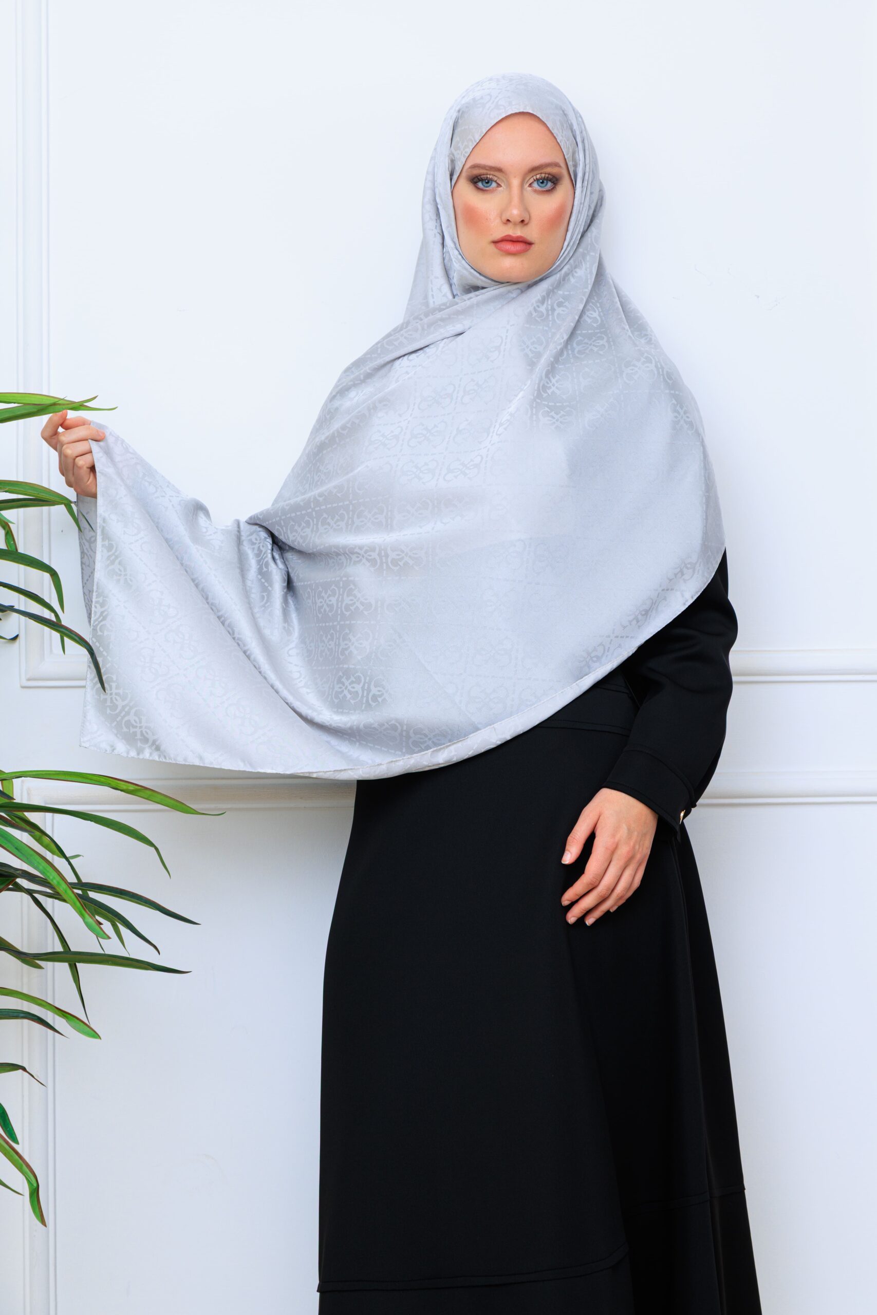 Guess Desen Kendinden Dokulu Desenli İtalyan Şal-10011-Gümüş - Görsel 2