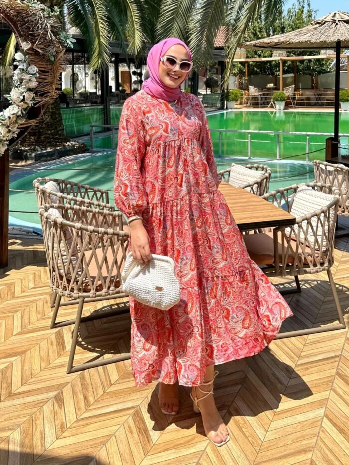 Simara Elbise-1210-Fuşya