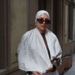 Valentino Çift Taraflı İtalyan Pamuk İpek Şal 44117 - Beyaz