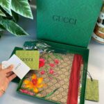 Gucci thal Kutulu +% 100 İpek 12 mm Eşarp - Kırmızı