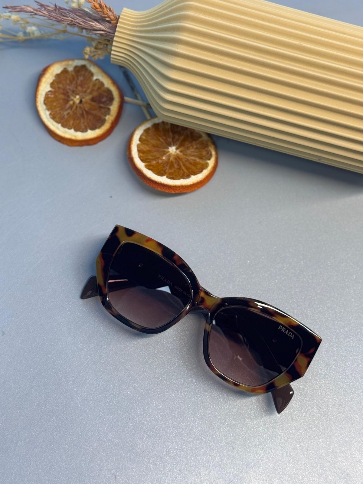 Prada Kate Spade Çerçeve Güneş Gözlüğü - Leopar