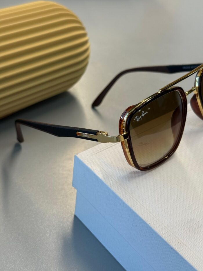 Ray-Ban Retro Square -  Altın Krom -  Degrade Kahverengi - Görsel 2