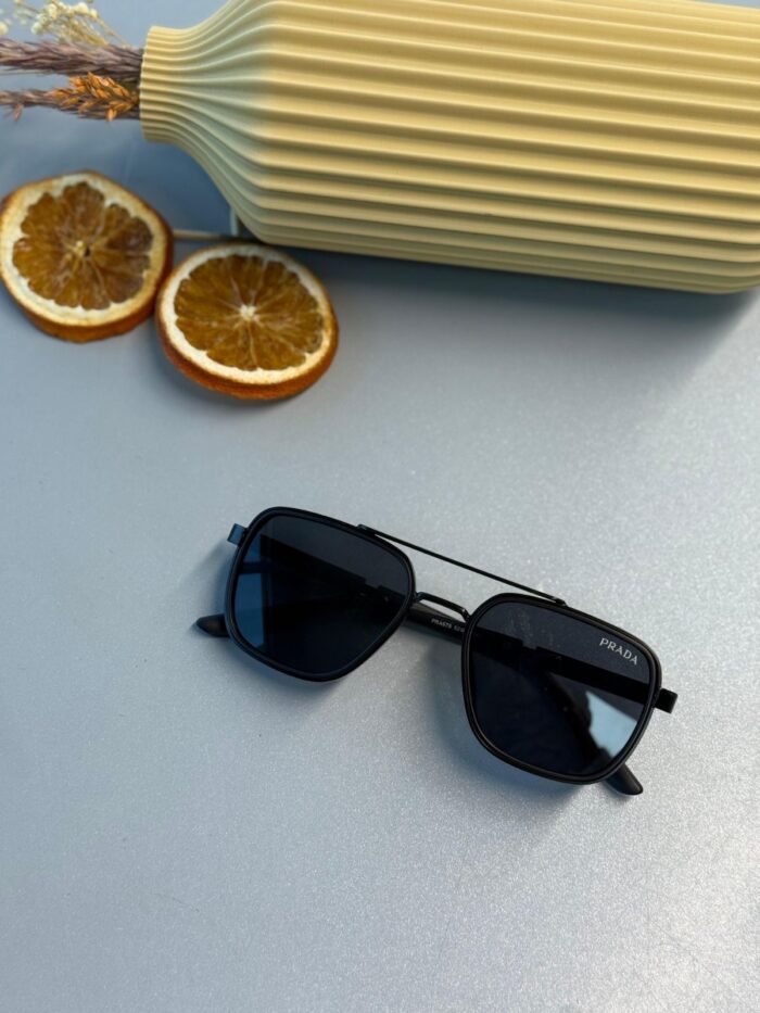 Prada PR 16VS Dikdörtgen Güneş Gözlüğü- Black