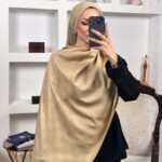 Dama Desen Jakar Şal -Vanilya