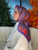 Oxxo Desen Vual İpek Eşarp-6203662-Lila