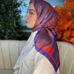 Oxxo Desen Vual İpek Eşarp-6203662-Lila