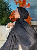 Alin  Etnik Desen Kaşmir Şal -321457-Siyah
