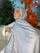 Mihri Etnik Desen Kaşmir Şal -321456-Gümüş