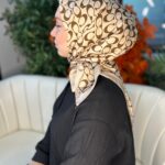 Coach Desen Vual İpek Eşarp-86826-Latte