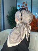 Gucci Desen Vual  İpek Eşarp-6204527-Sütlü kahve