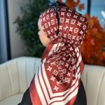 Lv Desen Vual  İpek Eşarp-6204527-Bordo