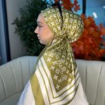 Lv Desen Vual  İpek Eşarp-6204527-Yağ yeşili