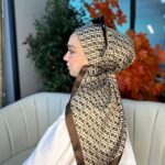 Fendi Desen Vual İpek Eşarp-6204527-Çikolata