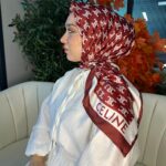 Celine  Desen Vual  İpek Eşarp-6204527-Kırmızı