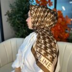Celine Desen Vual İpek Eşarp-6204527-Kahve