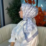 Celine Desen Vual İpek Eşarp-6204527-Gümüş