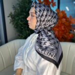 Celine Desen Vual İpek Eşarp-6204527-Antrasit