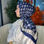 Celine  Desen Vual  İpek Eşarp-6204527-Lacivert