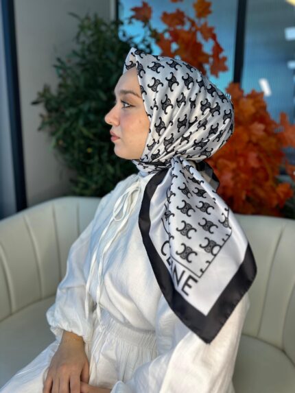 Celine  Desen Vual  İpek Eşarp-6204527-Beyaz