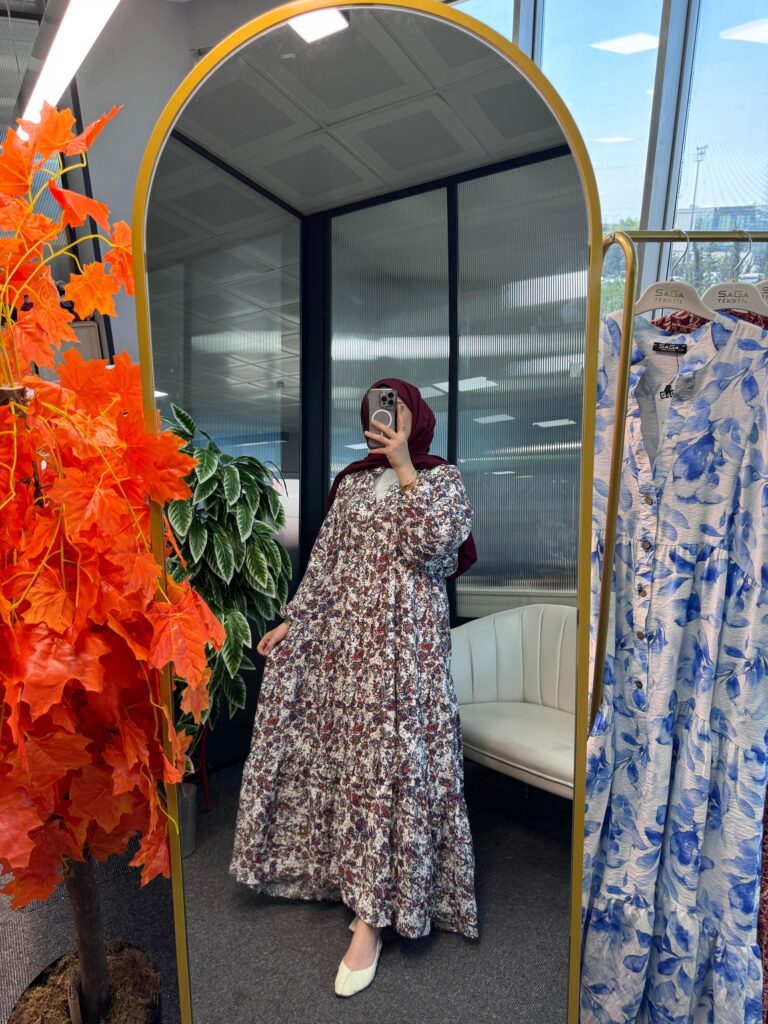 Laide Elbise-1202-Krem