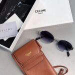 Celine Original Premium Full Set Güneş Gözlüğü - Gümüş Mavi