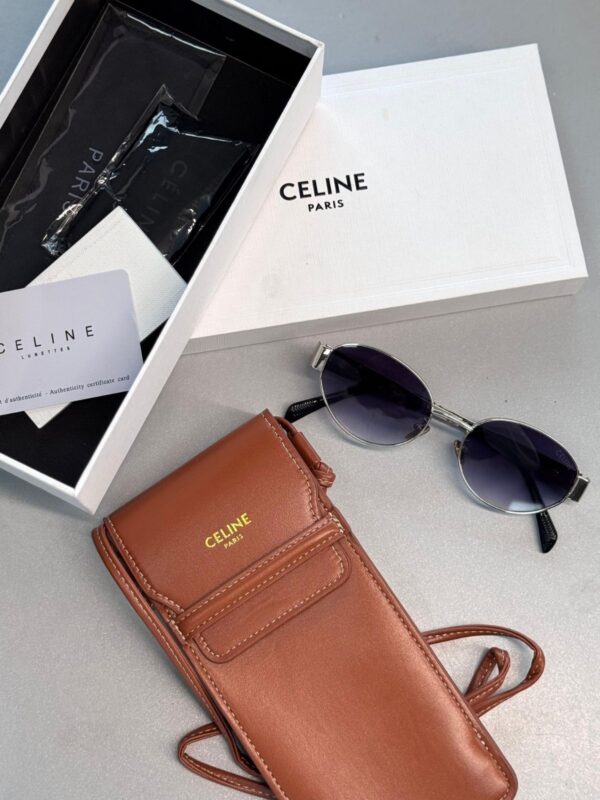 Celine Original Premium Full Set Güneş Gözlüğü – Gümüş Mavi