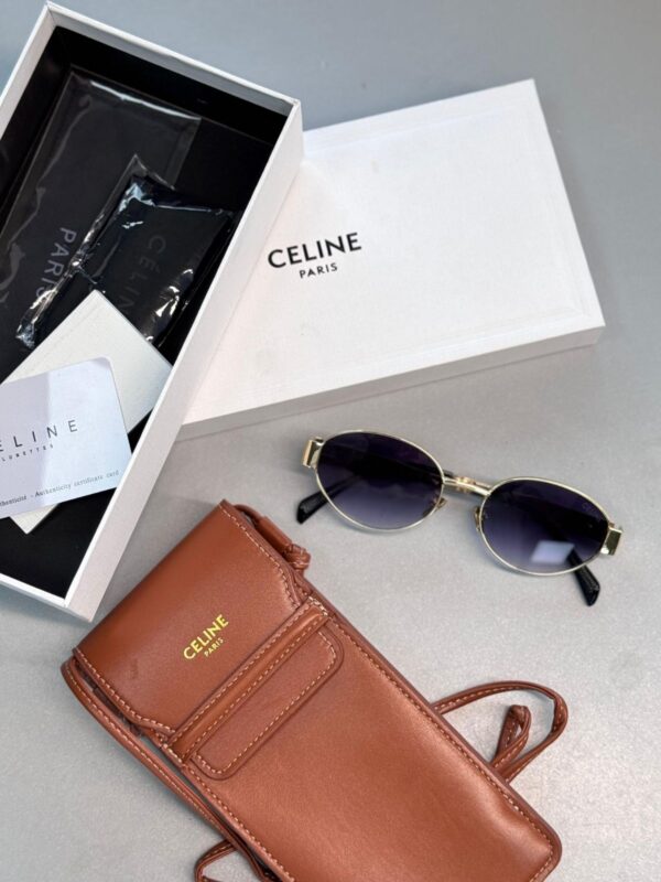 Celine Original Premium Full Set Güneş Gözlüğü – Gold Mavi