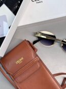 Celine Original Premium Full Set Güneş Gözlüğü - Gold  Mavi