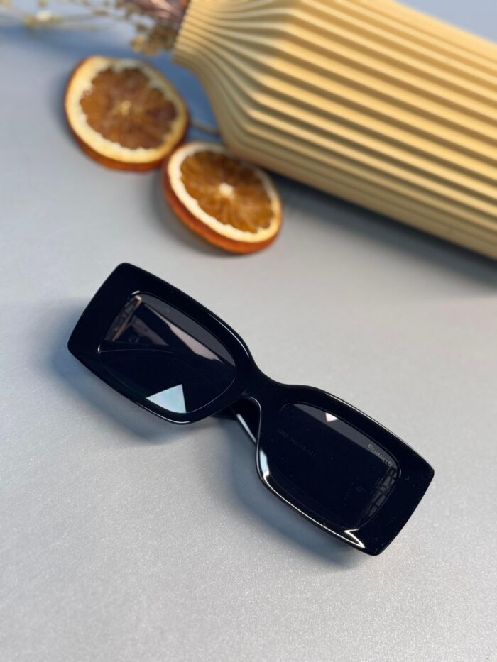 Chanel Dikdörtgen Güneş Gözlüğü - Siyah