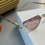Gucci Metal Çerçeve Gold Kadın Güneş Gözlüğü - Pembe