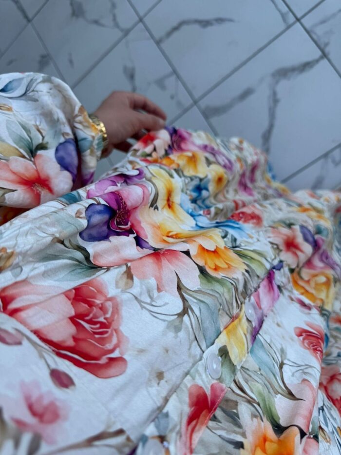 Jasmine Çiçek Bahçesi Elbise - Menekşe - Görsel 3
