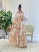 Gül Bahçesi Maxi Elbise- Lila