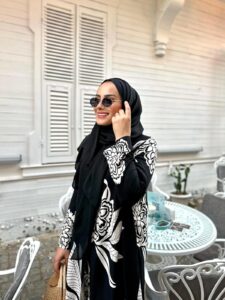 Çiçek Desen İkili Takım TK10037 -Siyah