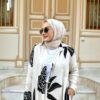 Çiçek Desen İkili Takım TK10038-Krem