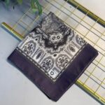 Retro Desen Pamuk Soft Eşarp 27092 - Morcivert