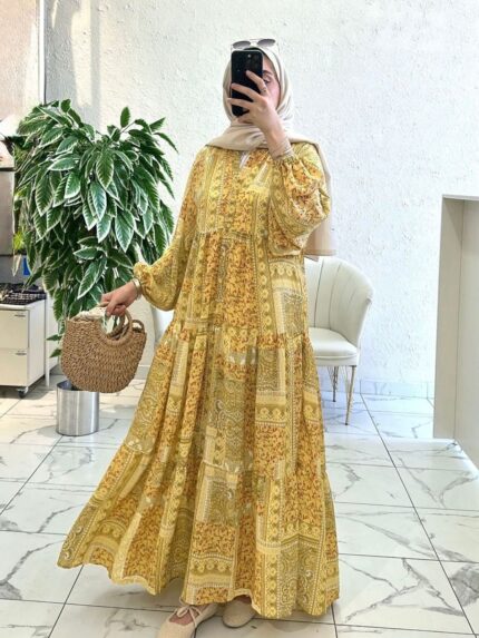 Lumina Bloom Elbise - Gün Işığı