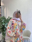 Jasmine Çiçek Bahçesi Elbise - Menekşe