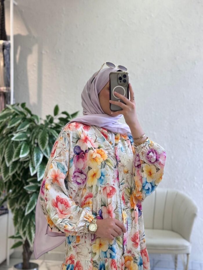 Jasmine Çiçek Bahçesi Elbise - Menekşe - Görsel 2