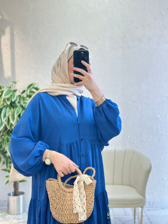 Midnight Safir Elbise – Saks Mavi - Görsel 3