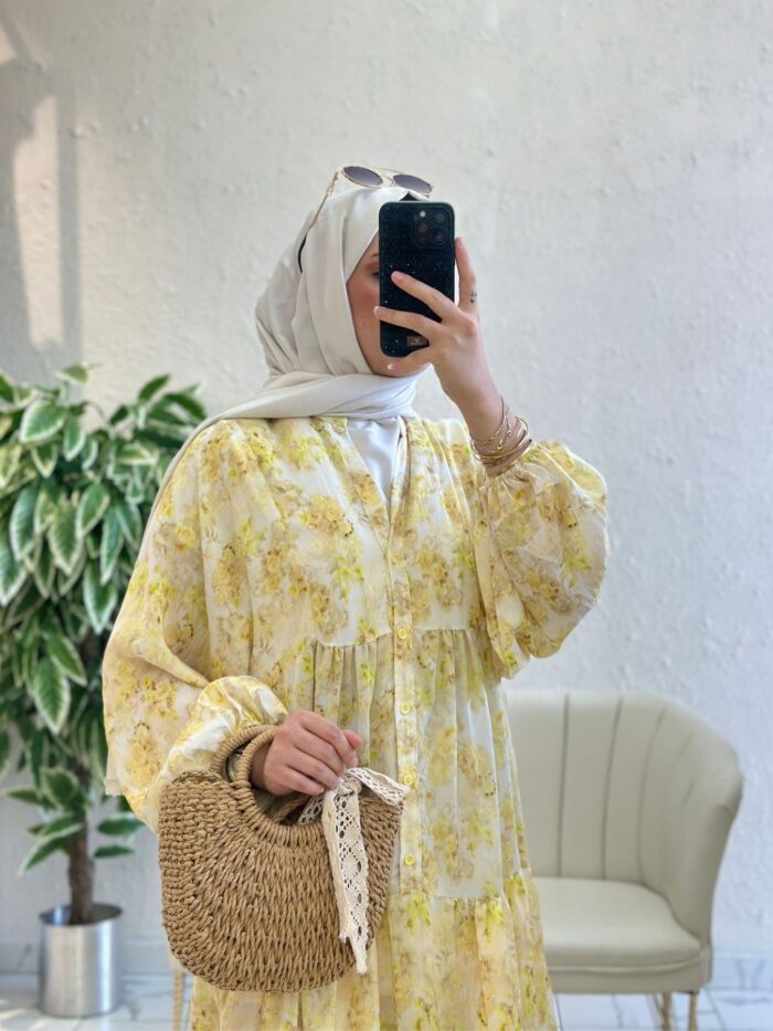 Sun Mimosa Çiçek Elbise -  Sarı Rüya - Görsel 3