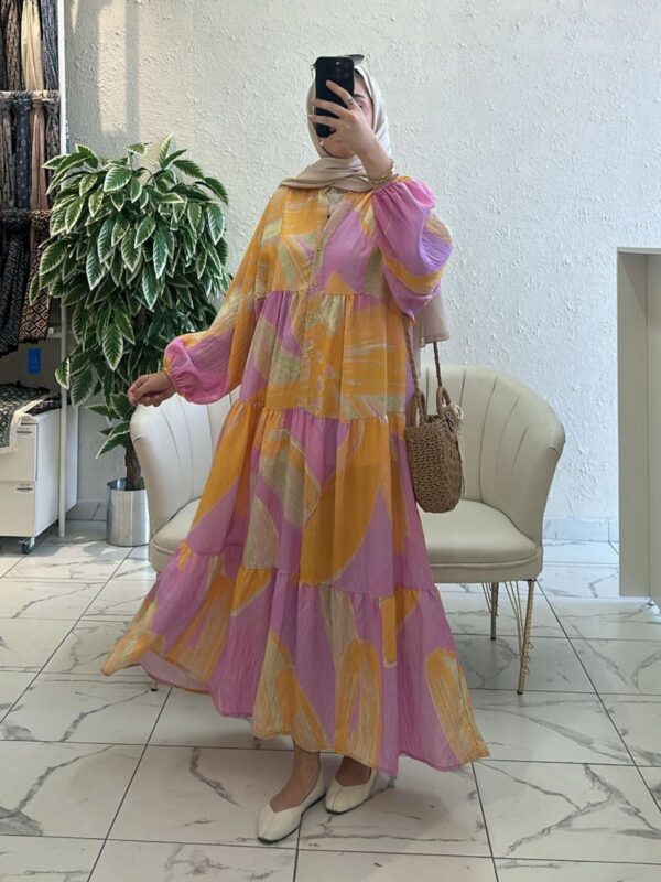 Mango Tropik Elbise –  Günbatımı