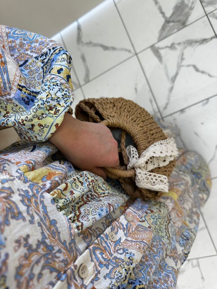Paisley Esintisi  Elbise - Şeftali - Görsel 2