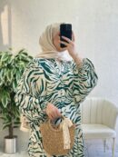 Zebra Desen Elbise - Okaliptüs