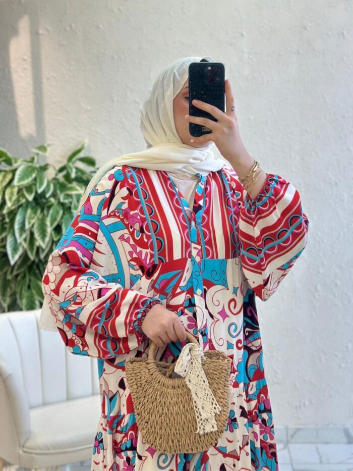 Vanella Brezze Elbise L1005 - Mercan - Görsel 2