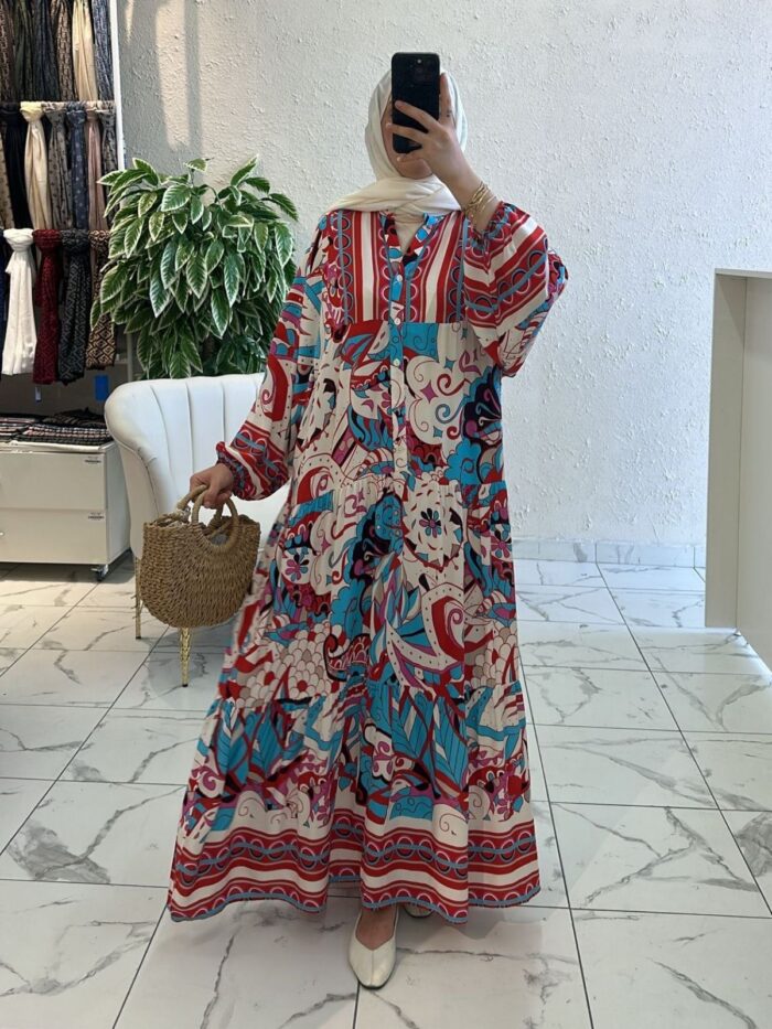 Vanella Brezze Elbise L1005 - Mercan - Görsel 3
