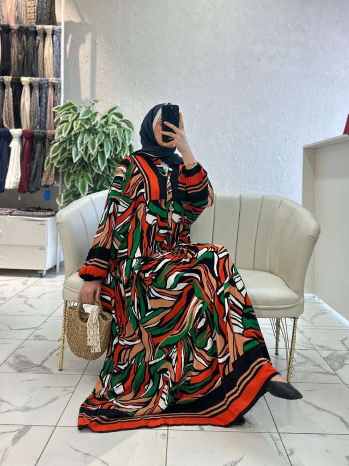 Lorella Look Elbise L1007 - Egzotik - Görsel 2