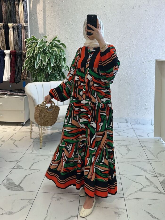 Lorella Look Elbise L1007 - Egzotik - Görsel 3
