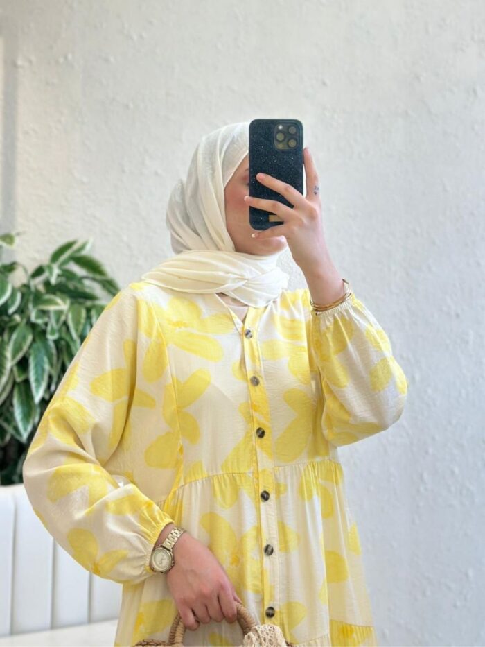 Orchid Maxi Elbise L10018 BÜYÜK BEDEN - Gün Işığı - Görsel 2