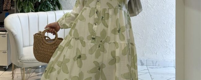Orchid Maxi Elbise L10019 BÜYÜK BEDEN - Ada Çayı