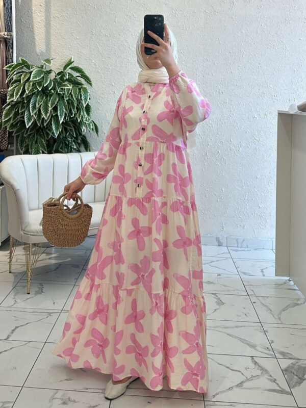 Orchid Maxi Elbise  L10021 BÜYÜK BEDEN – Pamuk Şekeri